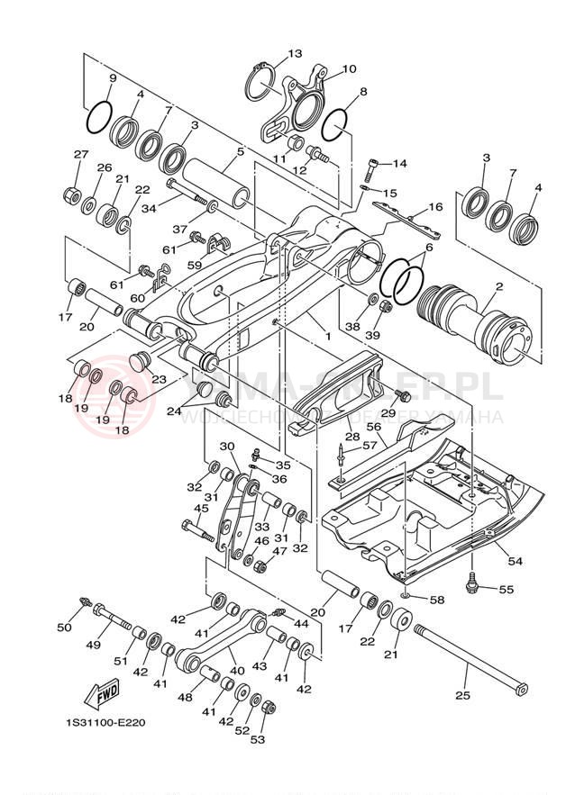 Schemat "wahacz" do Yamaha RAPTOR 700 SE YFM7RSEZ