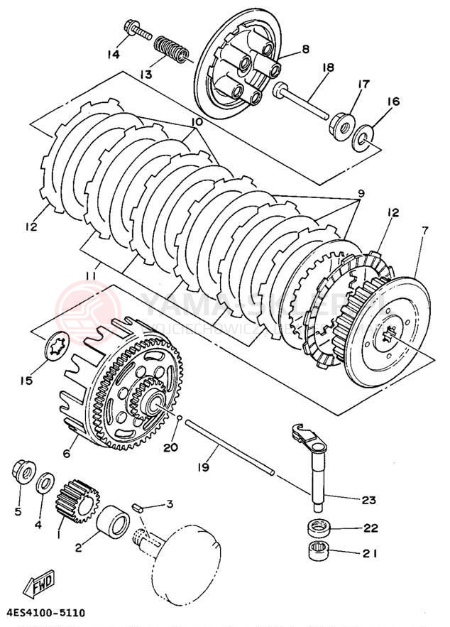 Schemat "sprzęgło" do Yamaha YZ80G1