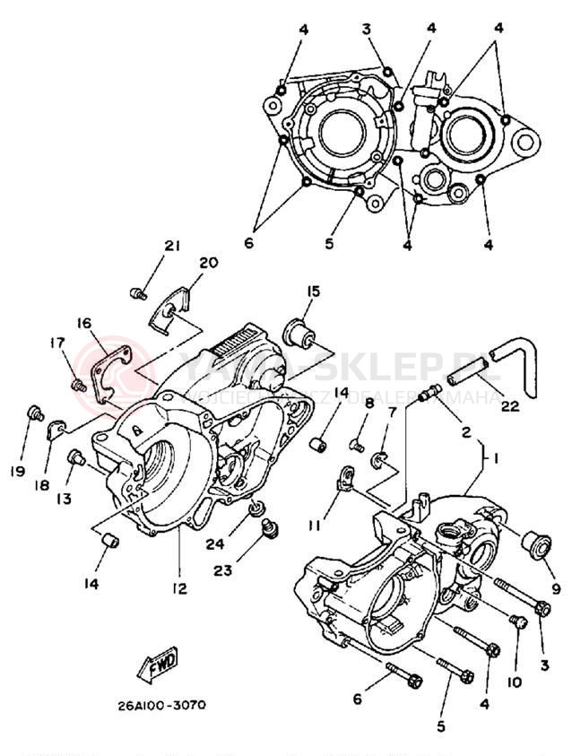 Schemat "Obudowa silnika" do Yamaha IT490L