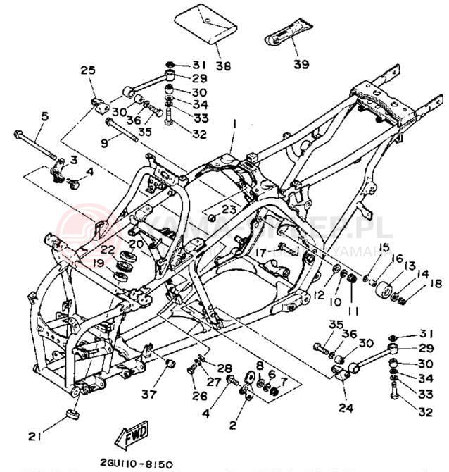 Schemat "rama" do Yamaha BANSHEE YFZ350A