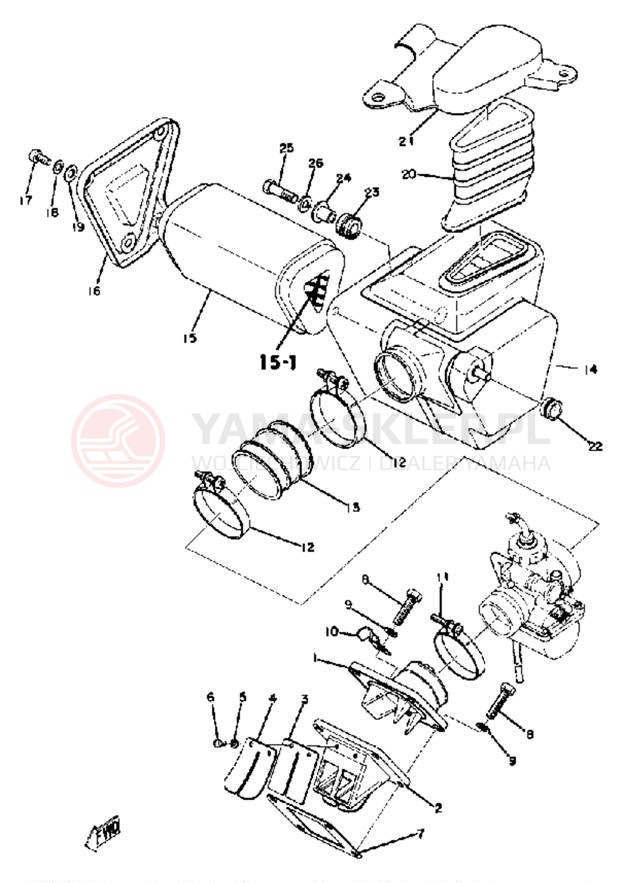 Schemat "Wtrysk paliwa" do Yamaha DT100B