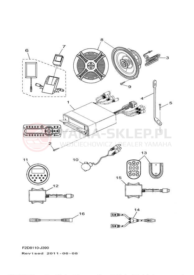 Schemat "Nagłośnienie" do Yamaha 242 LIMITED SXT1800JK