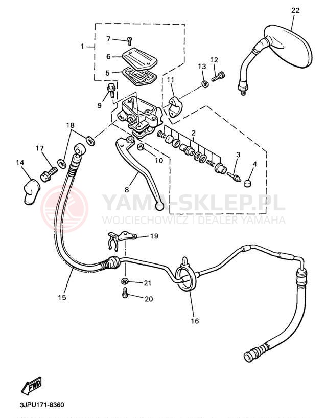 Schemat "Pompa hamulcowa przednia" do Yamaha V-MAX 1200 VMX12KC/VMX12K