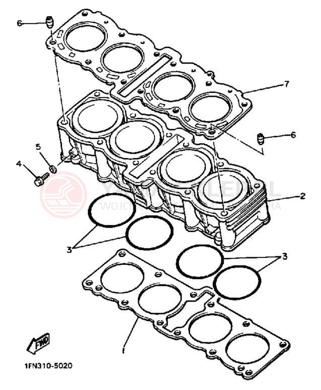 Schemat "cylinder" do Yamaha FAZER FZX700T/FZX700TC