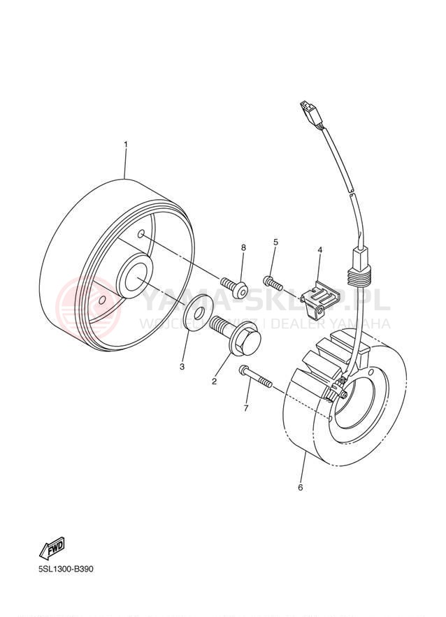 Schemat "prądnica" do Yamaha YZFR6 YZFR6R/YZFR6RC