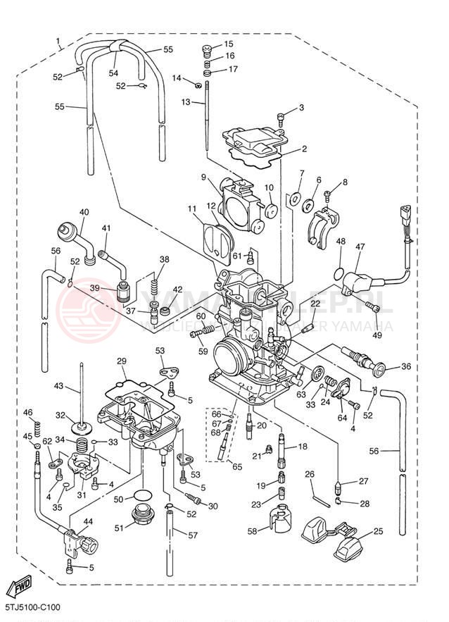 Schemat "Gaźnik" do Yamaha WR250F WR250FS