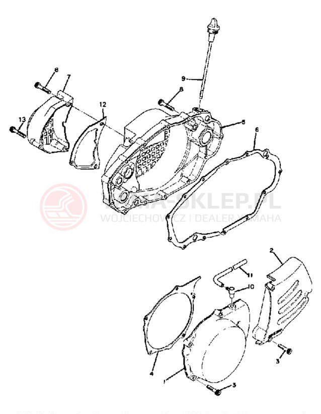 Schemat "Pokrywa silnika" do Yamaha SC500A