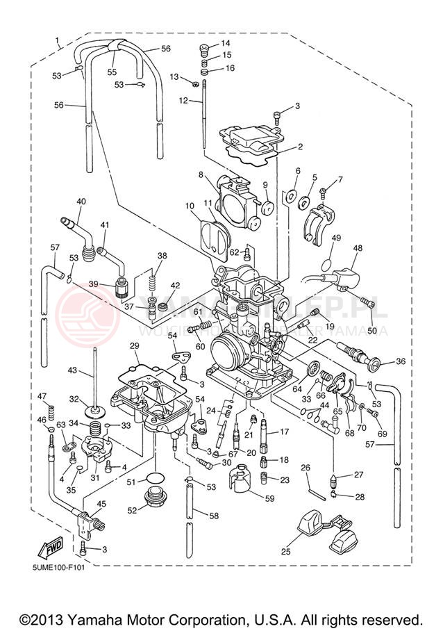 Schemat "Gaźnik" do Yamaha WR250FX WR250FX