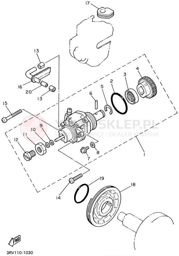 Schemat "Pompa olejowa" do Yamaha YZINGER PW80N1