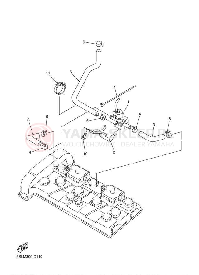 Schemat "System odbioru powietrza" do Yamaha R6S YZFR6SV/YZFR6SVC