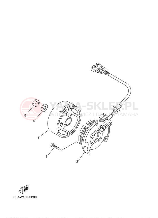 Schemat "prądnica" do Yamaha BREEZE YFA1S/YFA1SC