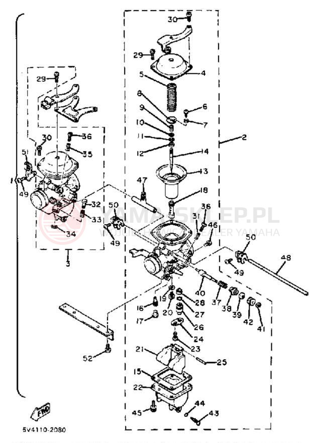 Schemat "Gaźnik" do Yamaha XS650SJ
