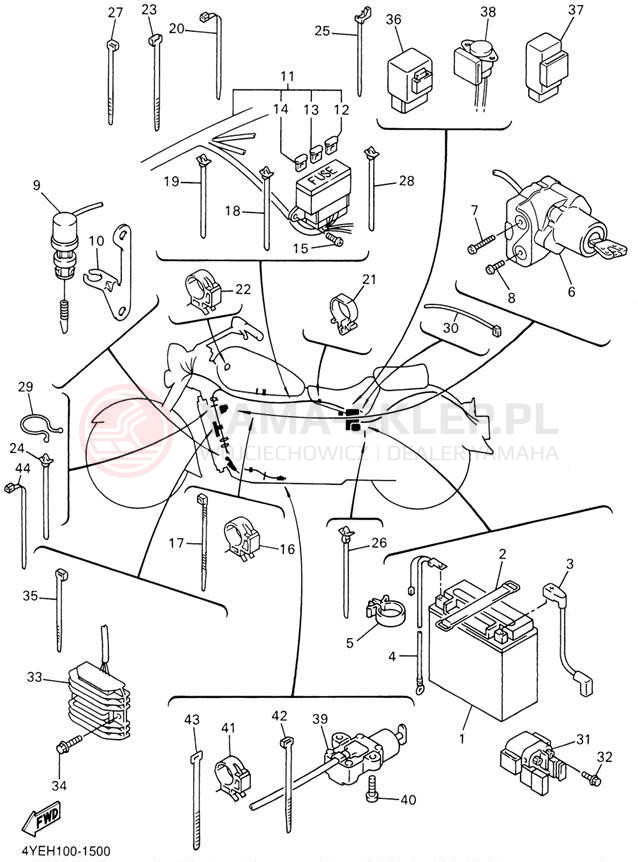 Schemat "układ elektryczny" do Yamaha XVZ13LTN/XVZ13LTNC