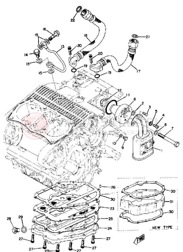Schemat "Filtr oleju" do Yamaha TX750