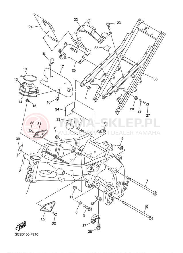 Schemat "rama" do Yamaha FZ1 FZS10W/FZS10WC