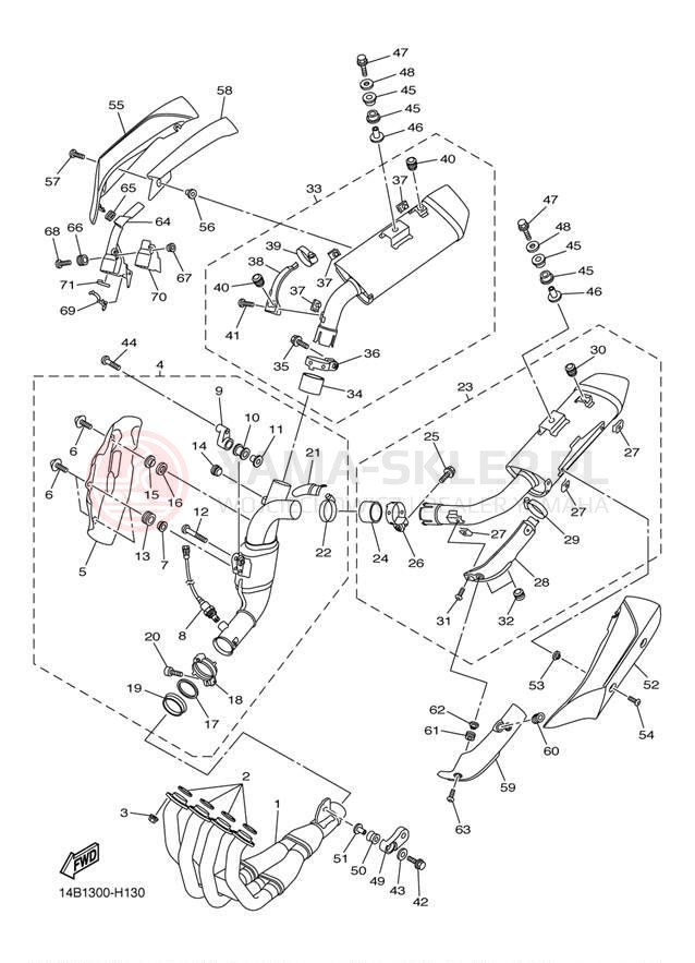 Schemat "Wydech końcowy" do Yamaha YZFR1 LE YZFR1LEZ/YZFR1LEZC