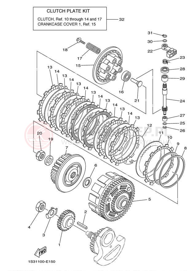 Schemat "sprzęgło" do Yamaha RAPTOR 700 YFM70RW