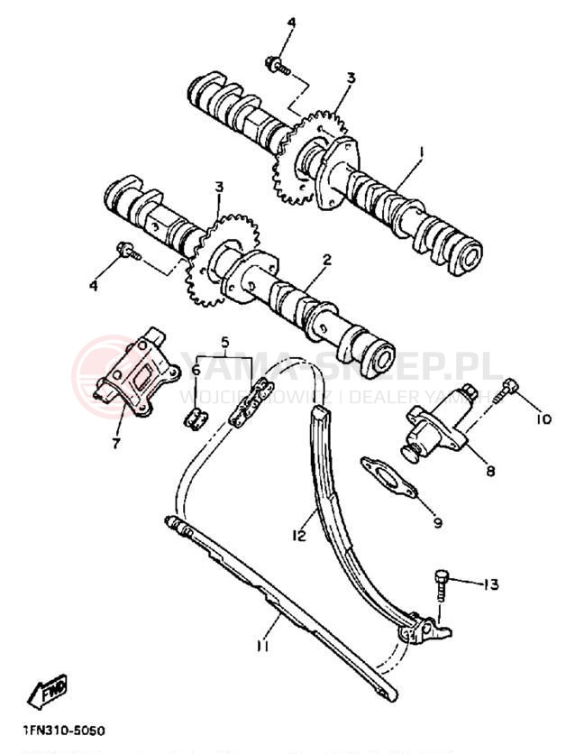 Schemat "Rozrząd - łańcuszek" do Yamaha FZ700TC/FZ700T