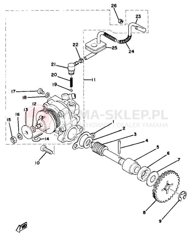 Schemat "Pompa olejowa" do Yamaha GTMXD