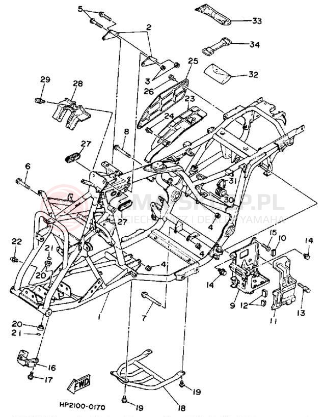 Schemat "rama" do Yamaha MOTO-4 YFM350ERA