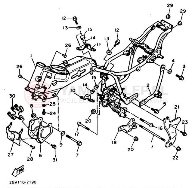 Schemat "rama" do Yamaha VIRAGO 535 XV535TC/XV535T