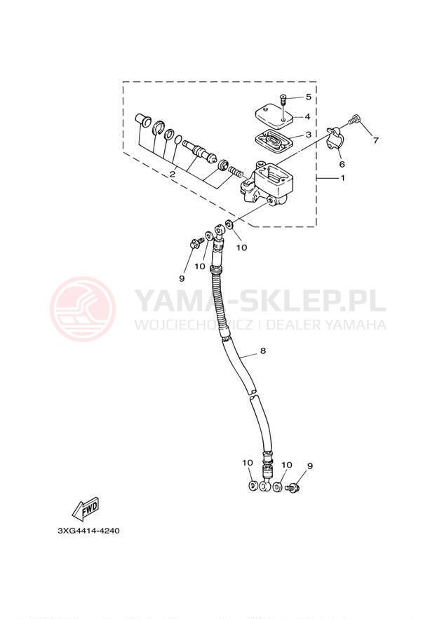 Schemat "Pompa hamulcowa przednia" do Yamaha ZUMA YW50S
