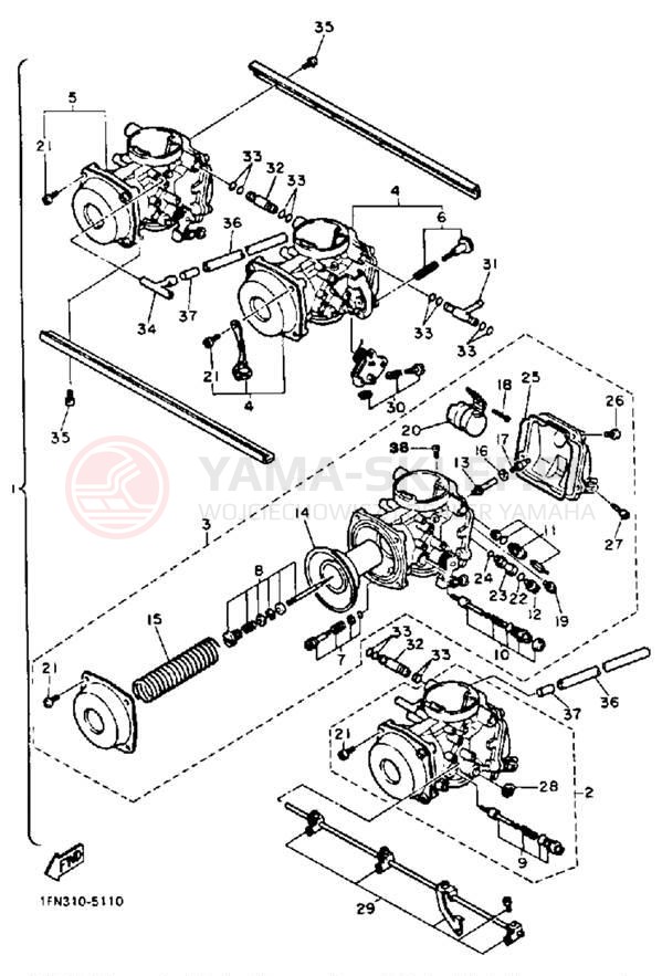 Schemat "Gaźnik" do Yamaha FZ750SC/FZ750S