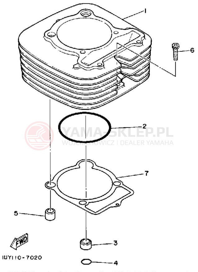 Schemat "cylinder" do Yamaha BIG BEAR 4WD YFM350FWA