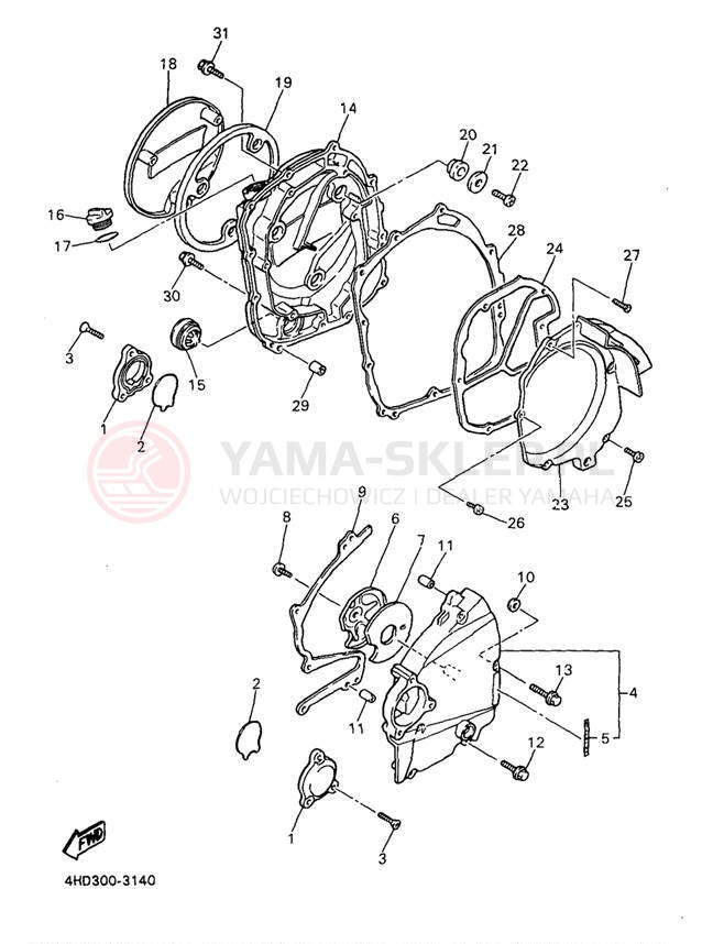 Schemat "Pokrywa silnika" do Yamaha YZF1000RJC/YZF1000RJ