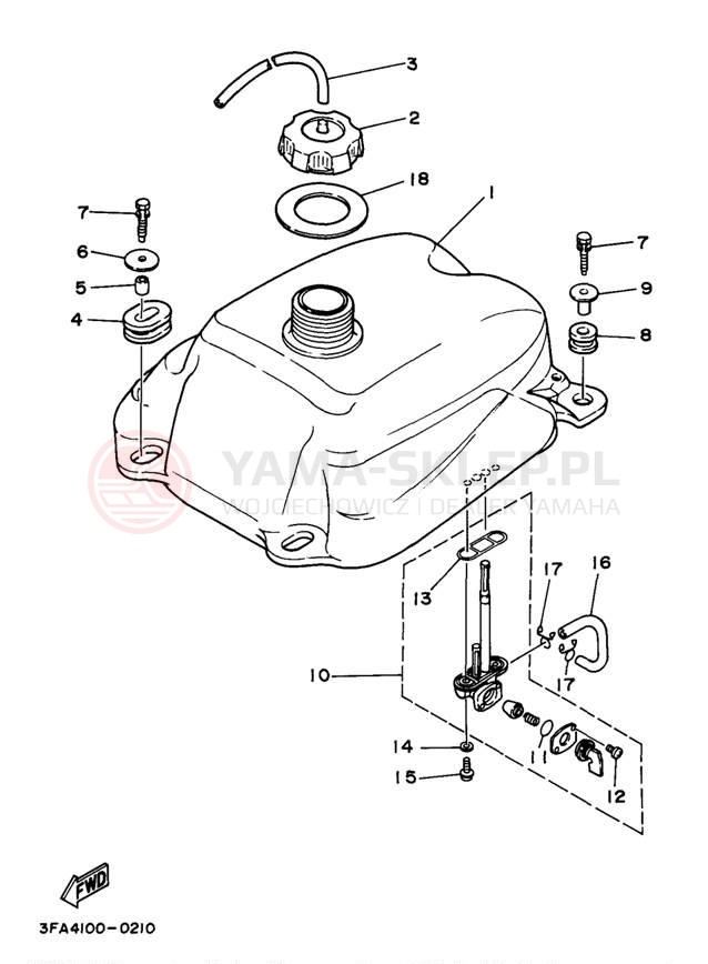 Schemat "zbiornik paliwa" do Yamaha BREEZE YFA1K