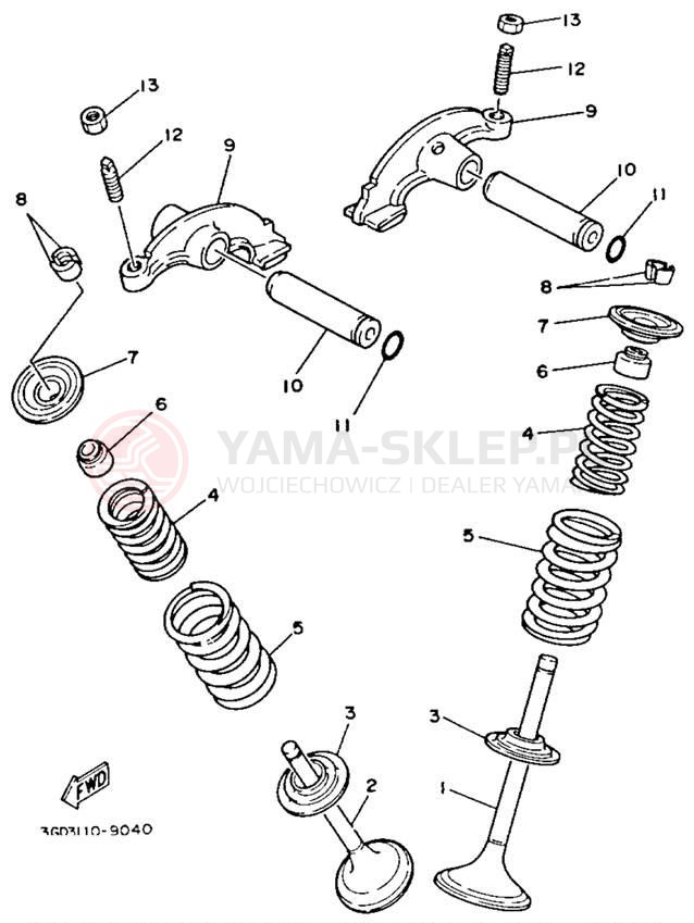 Schemat "zawory" do Yamaha BIG BEAR 4WD YFM350FWD