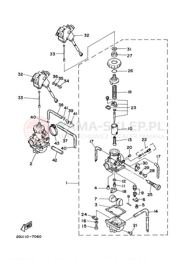 Schemat "Gaźnik" do Yamaha BANSHEE SP YFZ350SPV