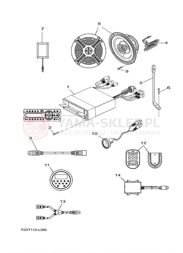 Schemat "Nagłośnienie" do Yamaha 242 LIMITED SXT1800JL