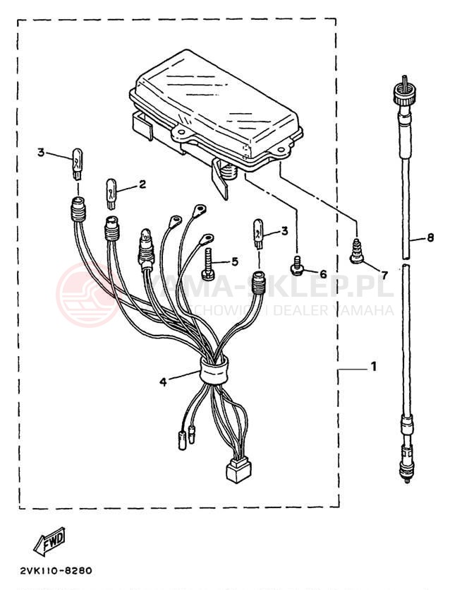 Schemat "licznik" do Yamaha RAZZ SH50M