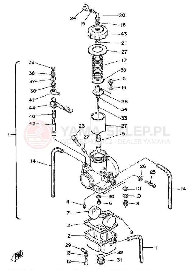 Schemat "Gaźnik" do Yamaha IT250H