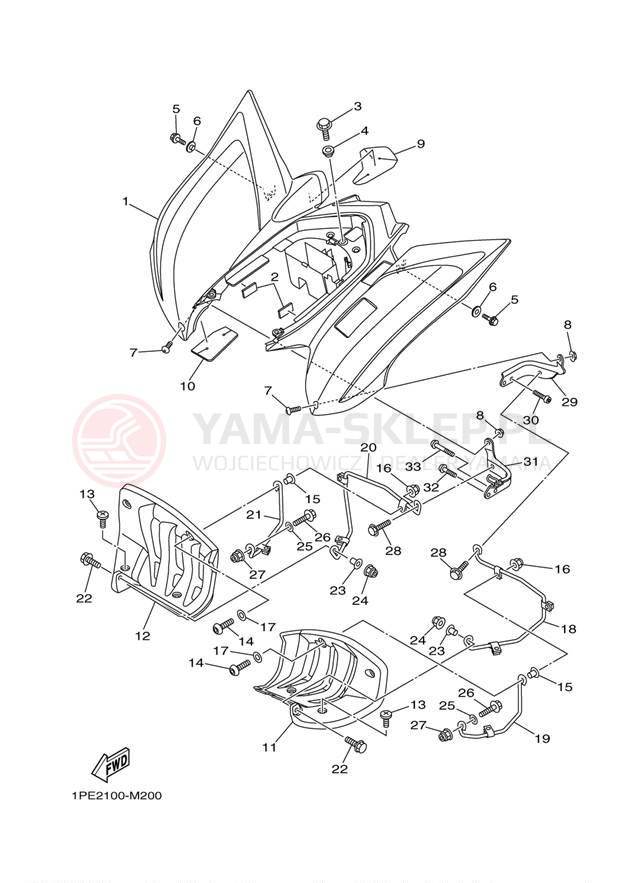Schemat "Tylny błotnik" do Yamaha RAPTOR 700 YFM7RDW