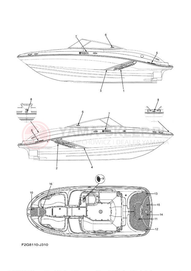 Schemat "naklejki" do Yamaha 212SS FAT1100CLJ