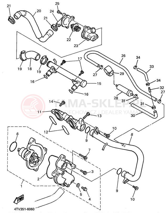 Schemat "Pompa wody" do Yamaha YZF600RK/YZF600RKC