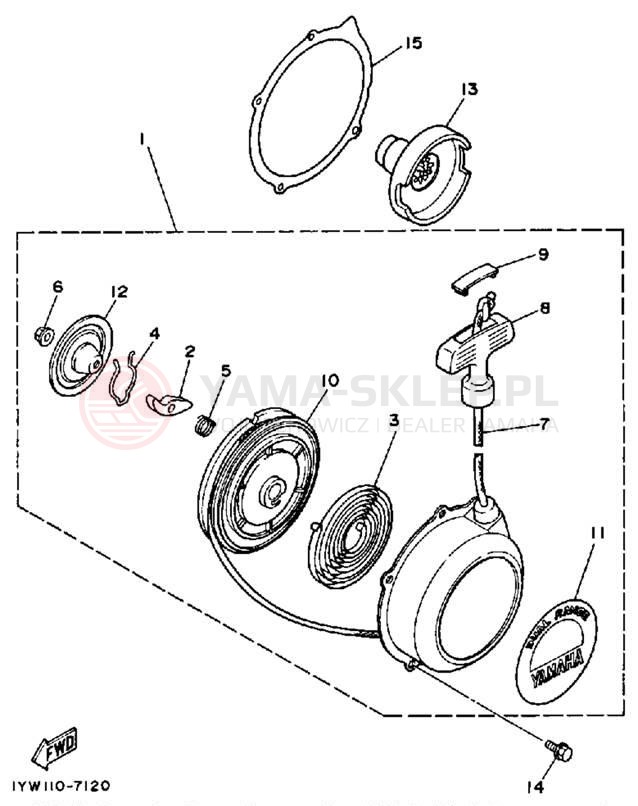 Schemat "rozrusznik" do Yamaha MOTO-4 YFM350ERU