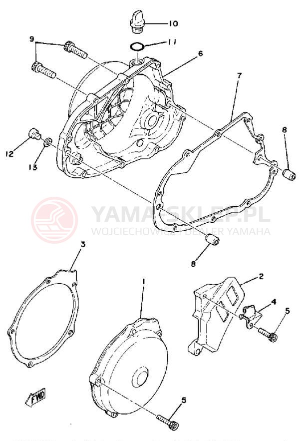 Schemat "Pokrywa silnika" do Yamaha IT175F