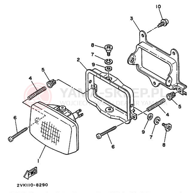 Schemat "Lampa przód" do Yamaha RAZZ SH50M