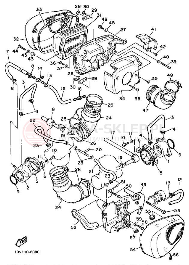 Schemat "Filtr powietrza" do Yamaha VIRAGO 700 XV700CTC/XV700CT