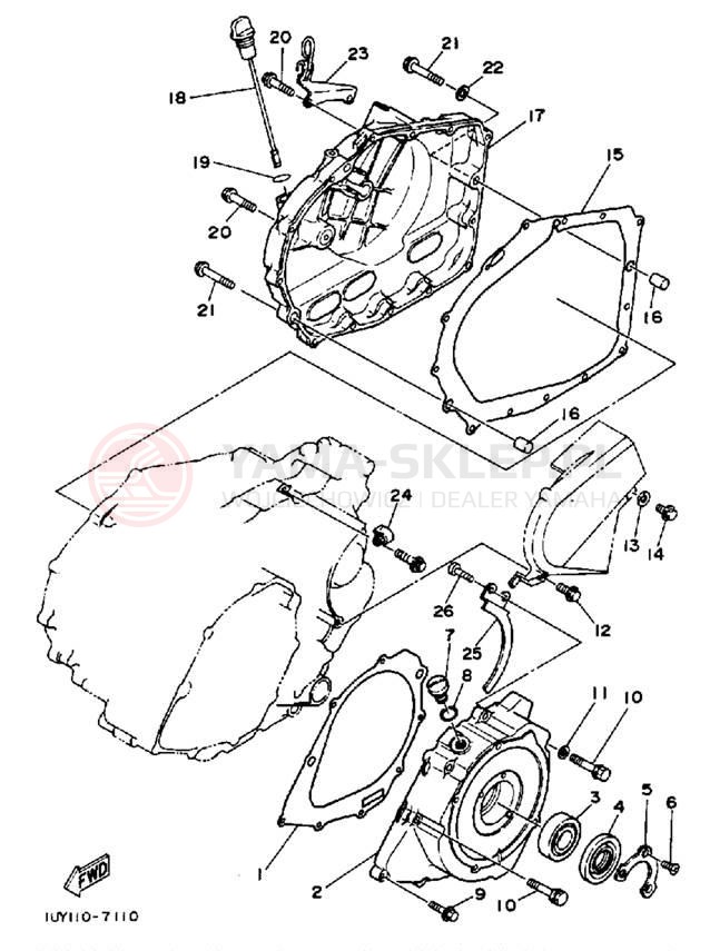 Schemat "Pokrywa silnika" do Yamaha WARRIOR YFM350XU
