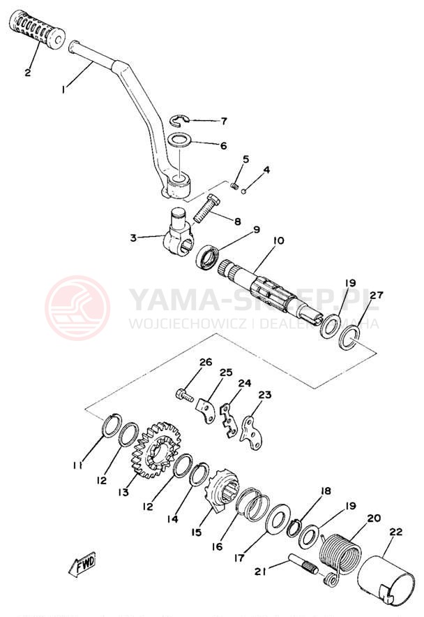 Schemat "kopniak" do Yamaha TY250C