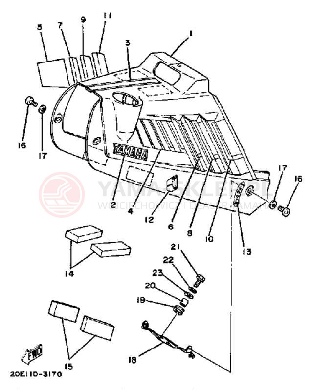 Schemat "Pokrywa boczna" do Yamaha YT175K