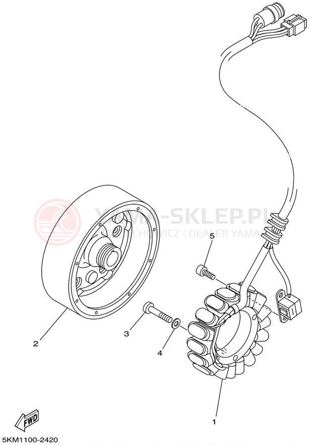 Schemat "prądnica" do Yamaha GRIZZLY 660 YFM660FP