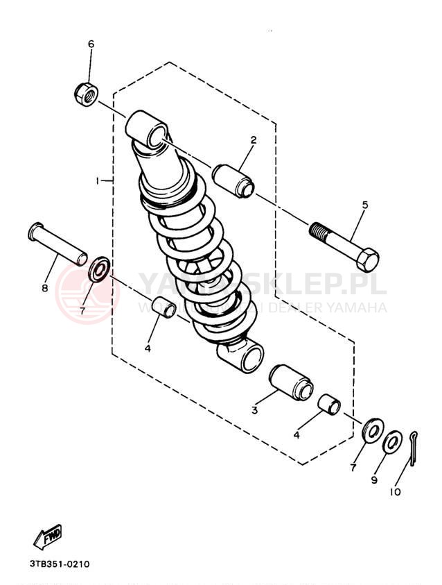Schemat "zawieszenie tył" do Yamaha XT600EAC/XT600EA