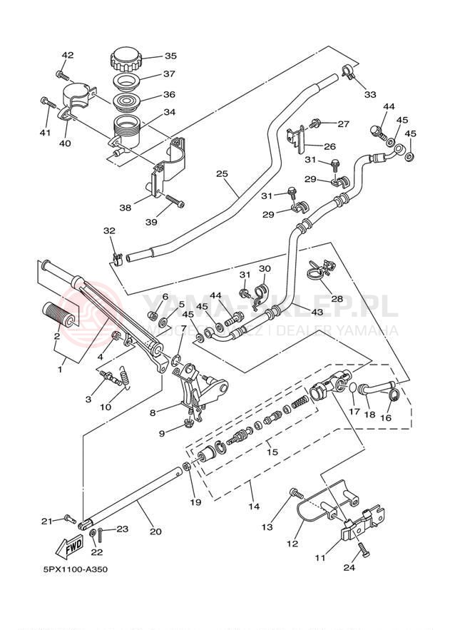 Schemat "Pompa hamulcowa tył" do Yamaha XV17PCP/XV17PCPC