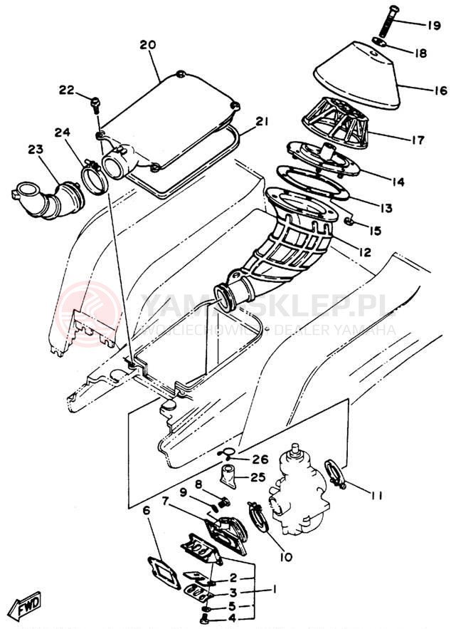 Schemat "Wtrysk paliwa" do Yamaha BLASTER YFS200F