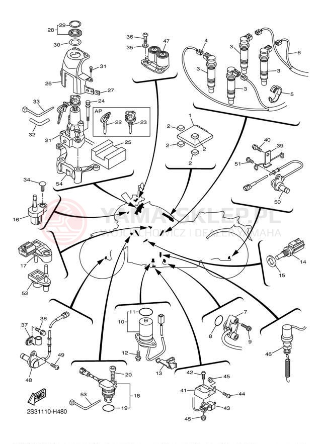 Schemat "układ elektryczny" do Yamaha V MAX VMX17YB/VMX17YCB
